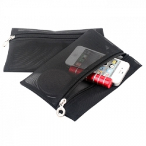 블랙 포켓 메쉬 파우치