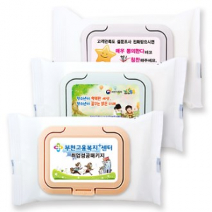 베이직 무광 화이트 물티슈 칼라캡 30매