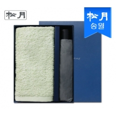 송월  우산 선물세트 (160g40수호텔무지1 + CM 3단 엠보체크1) + 쇼핑백 s