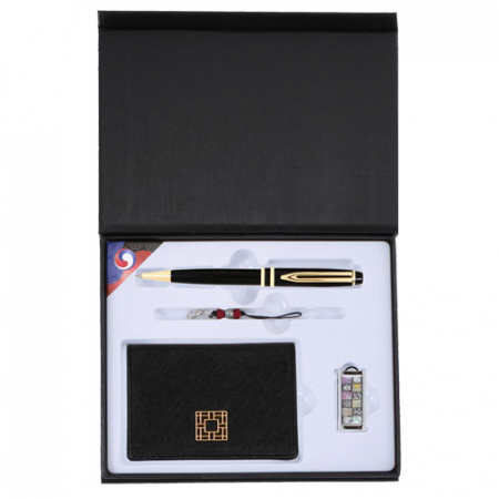 워터펜블랙+완자문 소가죽 명함지갑+신문자자개USB #2