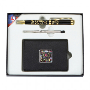 한글10호.한글 볼펜+리필심+한글 자개 소가죽 명함지갑