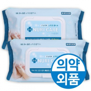 누리케어 손소독 물티슈 손소독티슈 70매 캡형