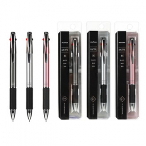 [볼펜] 문화 고급 메탈 3색 볼펜 0.7