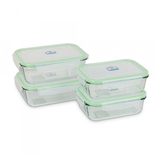 영국R 글라스쿡 직사각형 밀폐용기 중형, 소형 4조