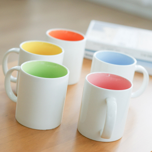 직선 인칼라 머그컵 5색 390ml (실크인쇄)