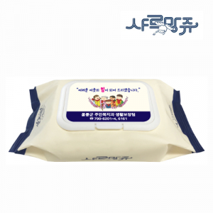 프리미엄 60매 샤르망쥬 물티슈 (도톰한 73gsm)