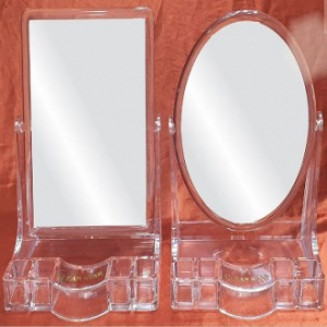 ST-404, 405 투명 양면 탁상거울 (사각, 타원)