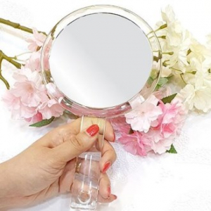 ST-326 투명 양면 손거울 (대) / 2배 확대경