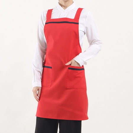 남자 여자 단체 행사 배색 띠 앞치마 #7