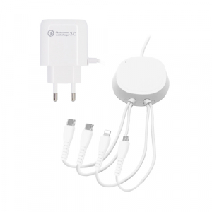 팝폰 4in1 도난방지 멀티 케이블 충전기 (C+C+8+5) TC45