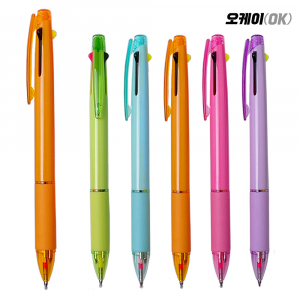 오케이 파스텔 형광 2 + 1 볼펜