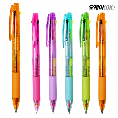 오케이 형광2 + 검정 비비드 볼펜 0.7mm #2