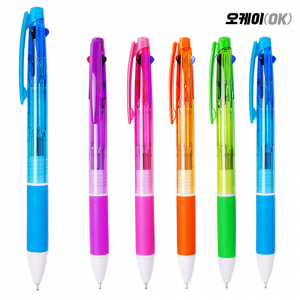 칼라 투명 3색 볼펜, 부드러운 필기선