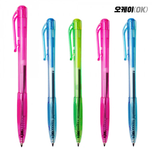 오케이A 볼펜 1.0mm 투명