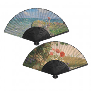 오죽 실크천 원단 흑선 (독판) 전통부채