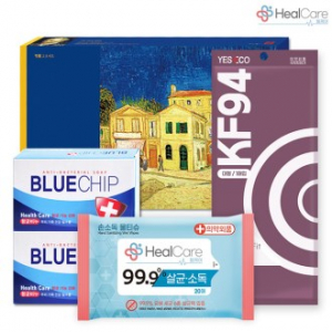 [헬케어 위생키트 2호] KF94 마스크1p+손소독티슈1p+비누2p