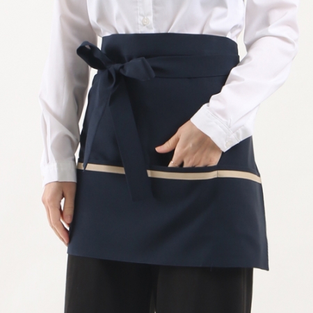 단체행사용 베이지 줄 미니 허리 앞치마 #4