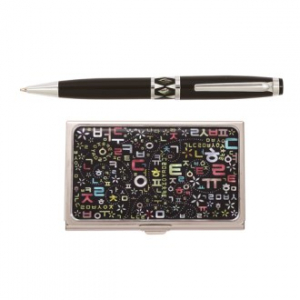 자개 프리미엄 볼펜 실버+한글 모아 자개 명함