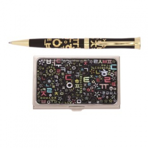 한글 볼펜 한글 모아 자개 명함케이스