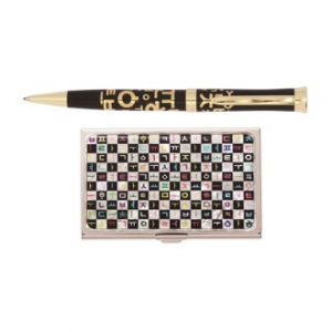 한글 볼펜+한글 나라 자개 명함