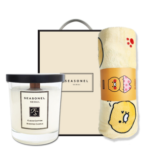 시즈넬 선물세트 소이 캔들 220g + 카카오 무릎담요