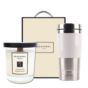 시즈넬 선물세트 캔들220g+럭셔리 텀블러