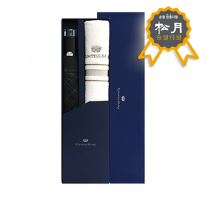 송월 2매 콤보 세트 5 (CM 2단 다이아라인 우산 1개+CM 센치 수건 1매+CM 콤보 케이스)