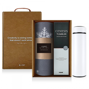 레스쁘리 고급 텀블러 세트 SS (무릎담요 + 텀블러 (제네시스))