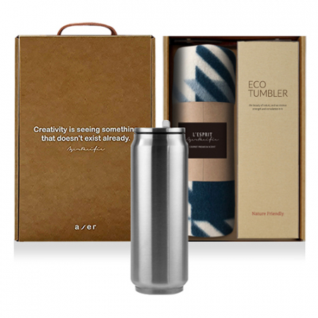 레스쁘리 고급 텀블러 세트 NN (무릎담요 + 캔 텀블러 500ml) #2