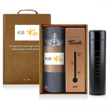 레스쁘리 고급 텀블러 세트 LL (무릎담요 + 제네시스 터치 온도계 텀블러 50ml) #4