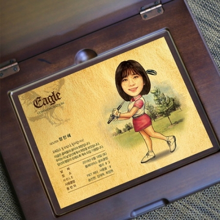 골프패 순금 상패 이글 싱글 홀인원 감사패 인물화 #3