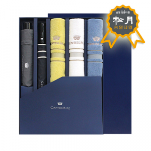송월 5매 콤보세트 5 (CM 3단 폰지우산 1개+CM 2단 폰지우산 1개+ CM 센치 수건 3매)