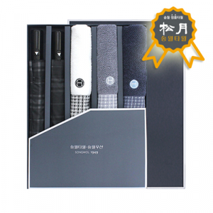 송월 5매 콤보세트 6(SWU 2단 모던체크 우산 2개+호텔 컬렉션 톤 170g 30수 타올 3매)