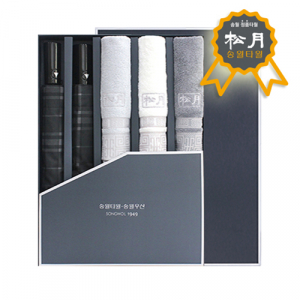 송월 5매 콤보세트 8 (SWU 2단 모던체크 우산 2개+격자수건 3매)