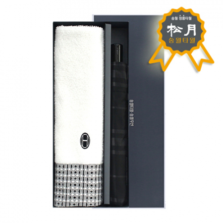 송월 2매 콤보세트 14 (SWU 3단 모던체크 우산 1개+호텔컬렉션 톤 수건 1매) #2