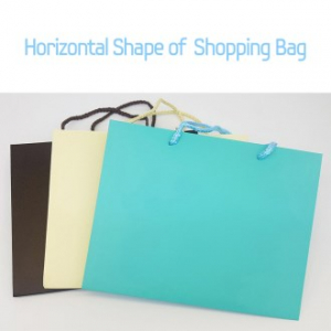 무지 쇼핑백 가로형 소자 브라운 아이보리 민트 택1 b0654