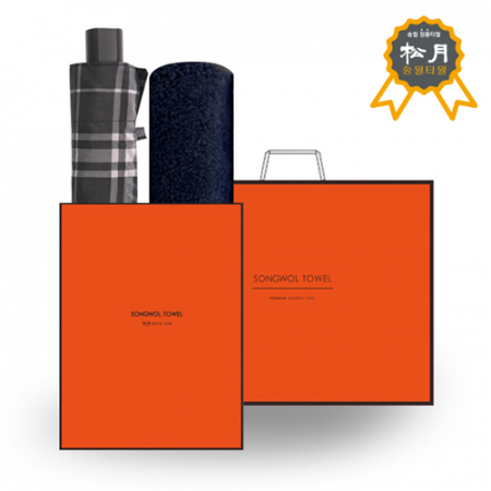 송월 SWU 3단 모던 체크 우산 + 송월 S.W 헤비 타올 O.G 세트 69 #2