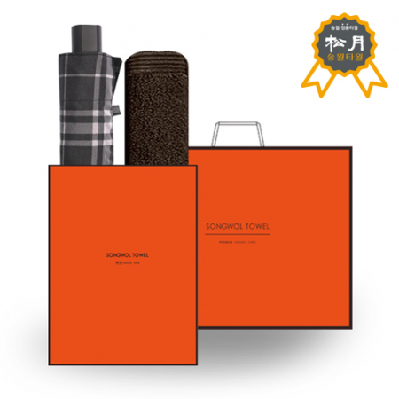 송월 SWU 3단 모던 체크 우산 + 송월 S.W 옴므 타올 O.G 세트 67 #2