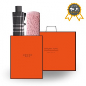 송월 SWU 3단 모던 체크 우산 + 송월 S.W 라피네 타올 O.G 세트 66