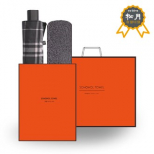 송월 SWU 3단 모던 체크 우산 + 송월 S.W 빌라 타올 O.G 세트 63