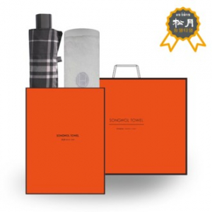 송월 SWU 3단 모던 체크 우산 + 송월 H.C 플로우 타올 O.G 세트 61