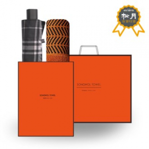 송월 SWU 3단 모던 체크 우산 + 송월 H.C 어로우 타올 O.G 세트 60