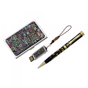 한글 볼펜 자개 명함케이스 대용량 메모리