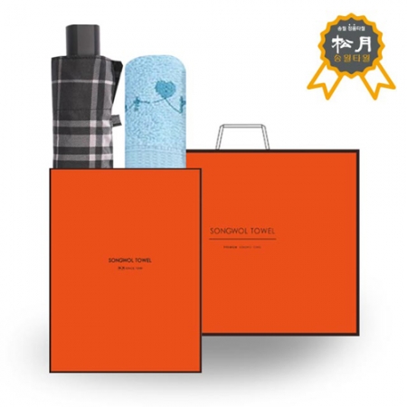 송월 S.W 3단 모던 체크 우산 + 송월 S.H 하니 타올 O.G세트88 #2