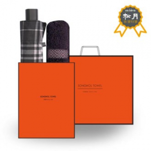 송월 S.W 3단 모던 체크 우산 + 송월 S.W 노을 타올 O.G세트84