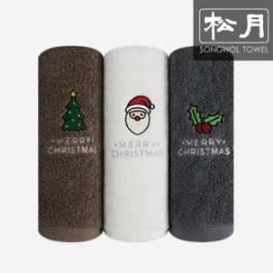 [송월타올] 크리스마스 산타트리 자수 타올