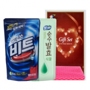 인센스 (2- 53호) 비트 빨래세제 (리필) 300ml, 순수 발효 식물 주방세제 (리필) 300ml, 망사 수세미