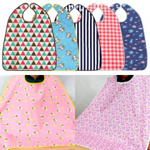 요양원 위생 성인 방수 턱받이 (버튼형) [국내 제작]