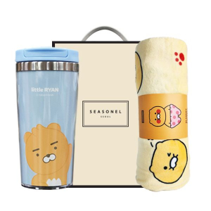 시즈넬 선물세트 카카오그래픽 텀블러+카카오무릎담요