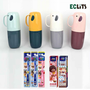 휴대용 코끼리 칫솔통 칫솔 치약 키즈 세트